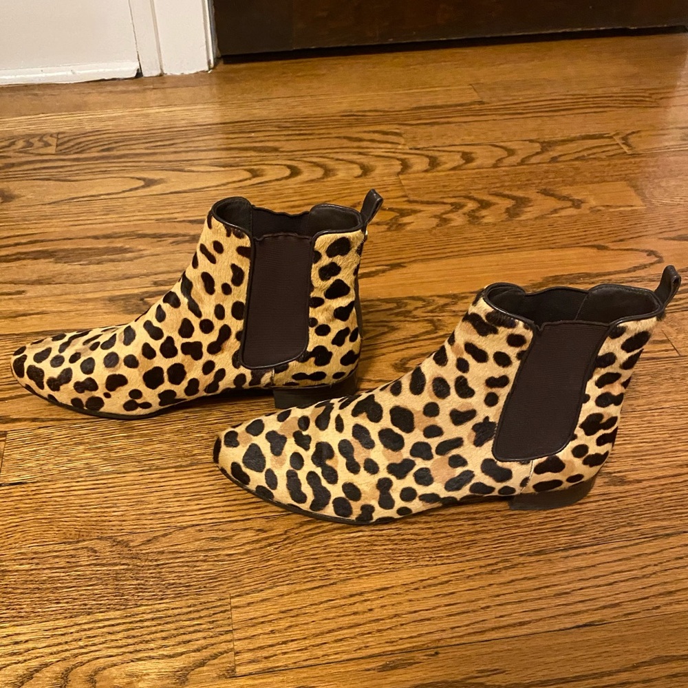 Tory Burch Leopard Chelsea Orsay Boots